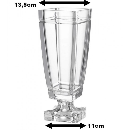 Vaso 36cm Glanz Em Cristal Ecológico Com Pé